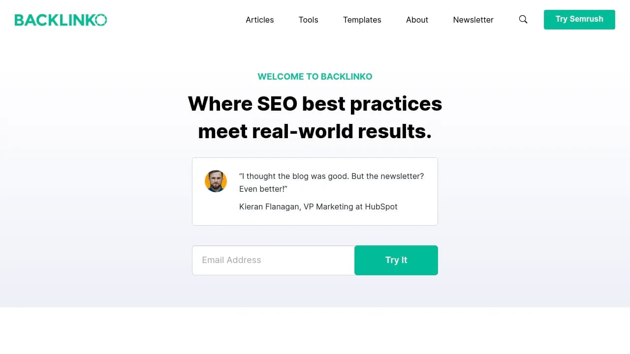 Screenshot of Backlinko website